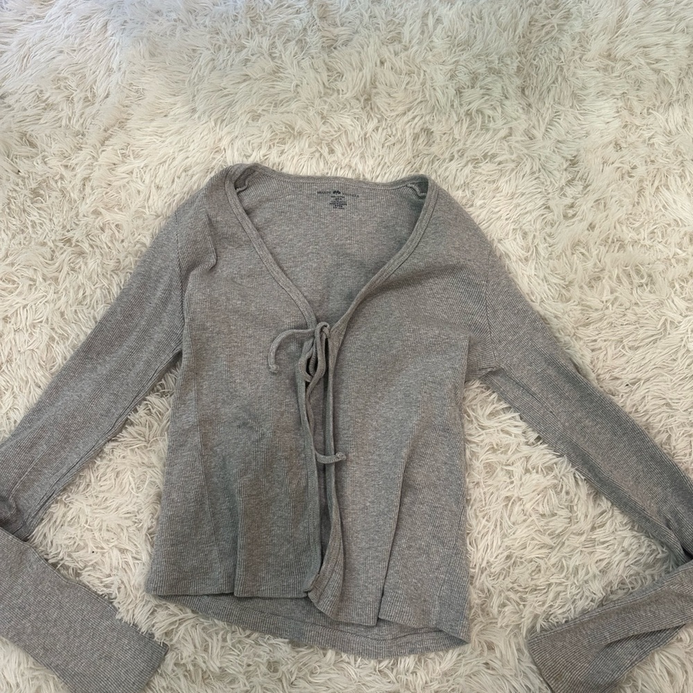 Brandy Melville Gray Long Sleeve Top